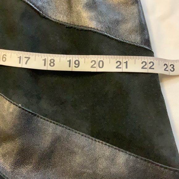 ALFANI Black 100% Leather Chevron Skirt – Size 16 NWT - Picture 7 of 9